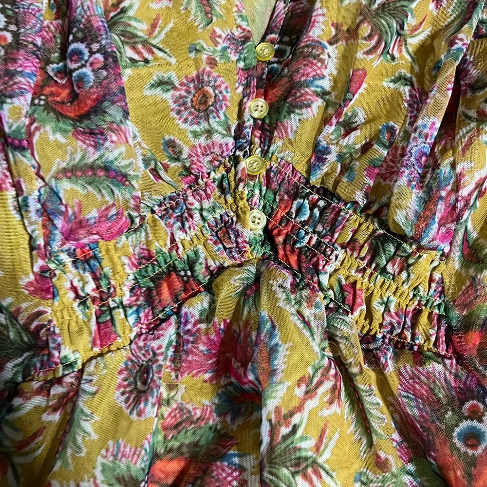 Anthropologie's Gretchen Smocked Tunic Sz Small - Picture 4 of 6